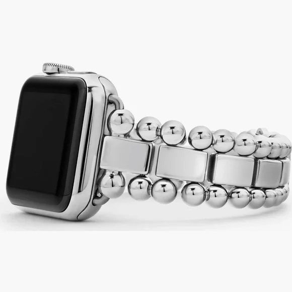 Lagos Stainless Steel Smart Caviar Apple Watch Band - Picture 3 of 8
